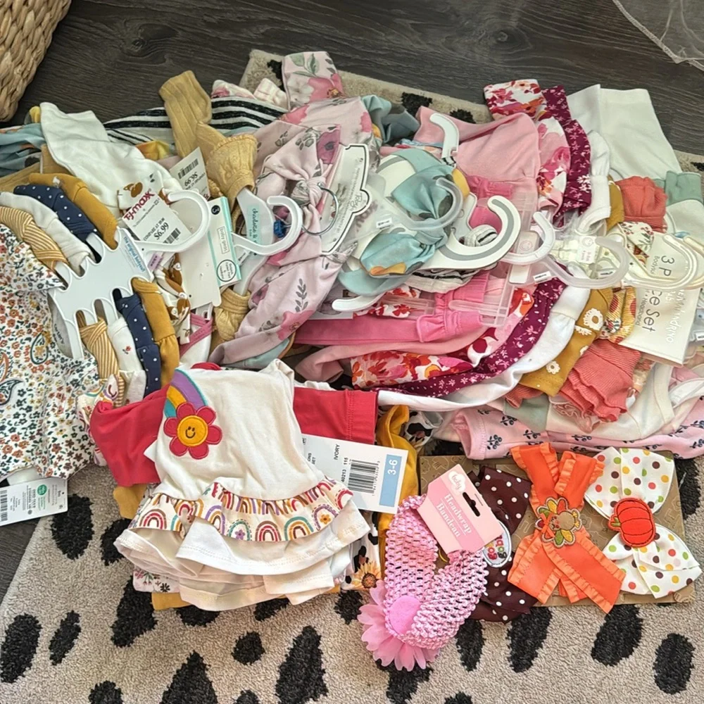 Assorted Baby Girl Clothing Bundle. All brand new with tags sizes 0-6 months. - Picture 2 of 9